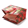 Christmas Theme Tartan Non-woven Fabric Gift Tote Bags with Handle ABAG-G017-01B-4