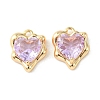 Brass Micro Pave Cubic Zirconia Charms KK-L208-06G-03-2