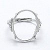 Anti-Tarnish Rhodium Plated 925 Sterling Silver Finger Ring Components STER-G027-06P-1