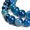Natural Banded Agate Graduated Beads Strands G-P589-A01-01F-4