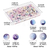 450Pcs Frosted Baking Paint Crackle Glass Beads with Glitter Powder DGLA-FS0001-11-4