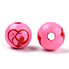 Spray Painted Wood Beads WOOD-N015-01-05-2