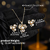 Brass Clear Cubic Zirconia Pendant Necklace & Stud Earrings Sets for Women FS-WGA251C-06-1