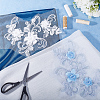 Gorgecraft 4Pcs 2 Colors 3D Flower Polyester Computerized Embroidery Sew on Ornament Accessories PATC-GF0001-15-4