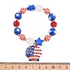 Independence Day Printed Resin Stretch Bead Bracelets for Women RE-CBA6B51-02-3