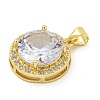 Rack Plating Brass Cubic Zirconia Pendants KK-Z067-15G-2