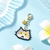 Handmade Glass Seed Beaded  Cat Head Shape Pendants Decorations HJEW-MZ00366-04-1