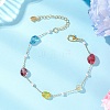 Nuggets Natural Mixed Stone & Plastic Imitation Pearl Beads Link Bracelets BJEW-JB13564-1