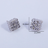 Exquisite Hollow Flower Pattern Square Brass Stud Earrings OD8850-4