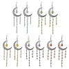 Tibetan Style Alloy Hollow Moon Chandelier Earrings EJEW-JE05543-1