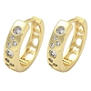 Brass Micro Pave Clear Cubic Zirconia Hoop Earrings EJEW-C122-01G-4