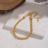 304 Stainless Steel Singapore Chain Bracelets for Women AF5599-1-4