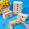 Wooden Packing Boxes with Hinged Lid and Clasps CON-WH0100-37-2