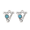 Synthetic Turquoise & Alloy Pendants PALLOY-H146-01AS-V-1