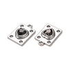 Rack Plating Alloy Glass Pendants PALLOY-P291-06B-03-3