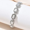 304 Stainless Steel Full Rhinestone Rectangle Link Chain Bracelets SA-CBABBEA-03P-1