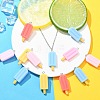 40Pcs 5 Colors Opaque Resin Pendants RESI-CJ0002-99-6