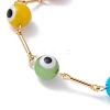 Lampwork Evil Eye Link Chain Bracelets BJEW-JB10043-3