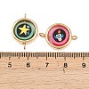 CCB Plastic Frame with Polymer Clay Space Theme Beads Flat Round Links Connector Charms KK-D103-10C-G-3