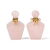 Natural Rose Quartz Openable Perfume Bottle Pendants G-I381-02G-04-1