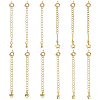 12Pcs 4 Styles Brass Curb Chain Extender KK-HS0015-33G-1