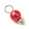 Acrylic Imitation Pearl Round Charms PALLOY-JF03344-4