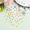 GOMAKERER 200Pcs Flat Round Brass Spacer Beads KK-GO0001-74-4