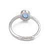 Oval Natural Aquamarine Adjustable Rings RJEW-G273-04P-02-3