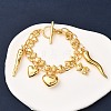 304 Stainless Steel Bowknot Link Chain Multi-strand Bracelets BJEW-G758-01G-1