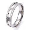 201 Stainless Steel Grooved Finger Ring for Men Women STAS-WH0039-05G-P-2