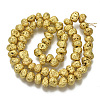 Electroplated Natural Lava Rock Beads Strands G-S352-29G-2