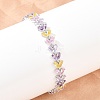 Platinum Tone Brass Micro Pave Cubic Zirconia Tennis Bracelets BJEW-B160-13P-1