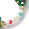 Round & Christmas Tree Glass Beaded Stretch Bracelets for Women X1-BJEW-TA00503-4