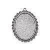 Tibetan Style Alloy Oval Tray Cabochon Settings TIBEP-5437-AS-FF-2