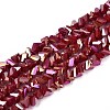 Electroplate Opaque Glass Beads Strands GLAA-N022-4mm-15-1