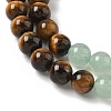 Chakra Natural Red Jasper & Yellow Jade & Green Aventurine & Tiger Eye & Sodalite & Amethyst Beads Strands X-G-NH0002-E02-8mm-5