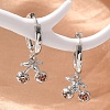 Brass Cubic Zirconia Hoop Earrings EJEW-Q015-01P-B-1