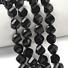 Natural Black Onyx Beads Strands G-C267-B10-1