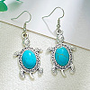 Tortoise Synthetic Turquoise Pendant Necklacres & Link Bracelets & Dangle Earring Sets FS-WG4B145-01-3