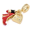 Rack Plating Brass Clear Cubic Zirconia Makeup European Dangle Charms X-KK-P287-34A-G-2