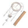 Natural Rose Quartz Chips & Metal Ring & Butterfly Suncatchers HJEW-TA00503-3