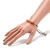 Natural Red Aventurine Chips Braided Bead Bracelet BJEW-JB08019-03-3
