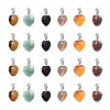 12Pcs 6 Style Natural Gemstone Pendants G-LS0002-10-2