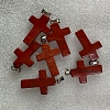 Natural Red Jasper Pendants G-PW0006-02P-12-1