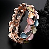 Coloful Alloy Enamel Links Stretch Bangles BJEW-B100-06-1