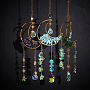 1Pc Alloy & Natural Gemstone Chips Moon Hanging Ornaments HJEW-BBC0001-17A-4