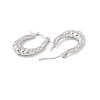 Non-Tarnish 304 Stainless Steel Twist Oval Chunky Hoop Earrings for Women EJEW-I267-06P-2