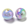 UV Plating Rainbow Iridescent Opaque Acrylic Beads MACR-D081-15-3