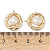 Brass Pave Natural Freshwater Pearl Pendants KK-U045-17G-3