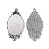 Vintage Tibetan Style Alloy Carved Rose Large Pendant Cabochon Settings LS-TIBEP-N003-28AS-2